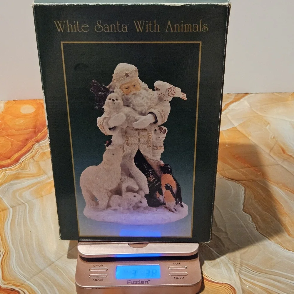 Vintage Kirklands Cedar Creek White Santa With Animals 12